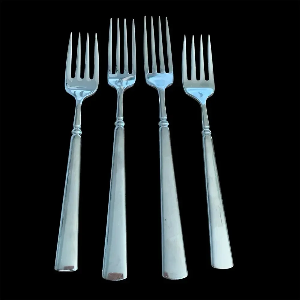 Oneida Easton Forks Stainless Steel Glossy Set of 4 Salad Dinner Fine Flatware